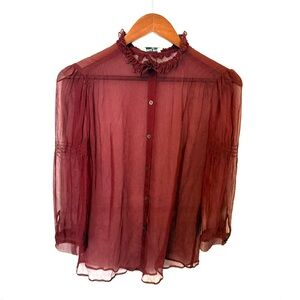 Miu Miu Sheer Y2K Ruffle Blouse